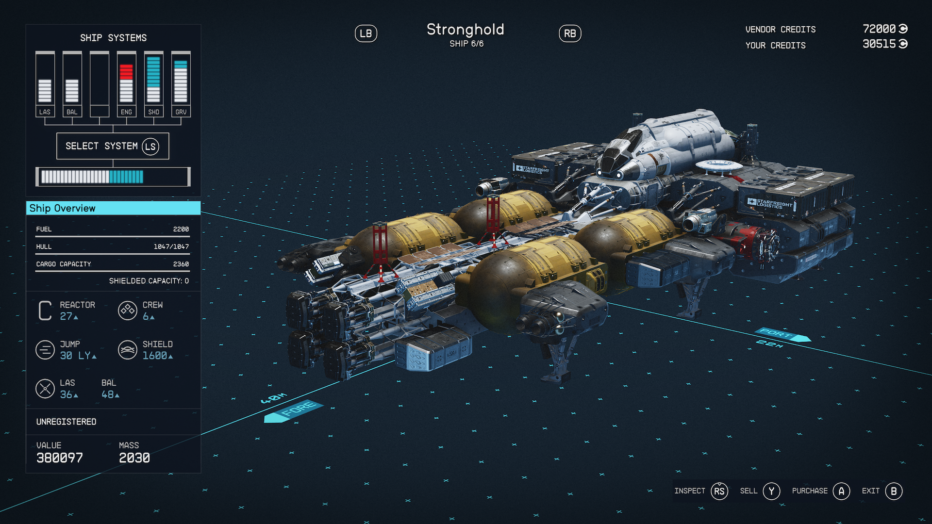 Stronghold es un barco Clase C en Starfield que puede sufrir mucho daño.