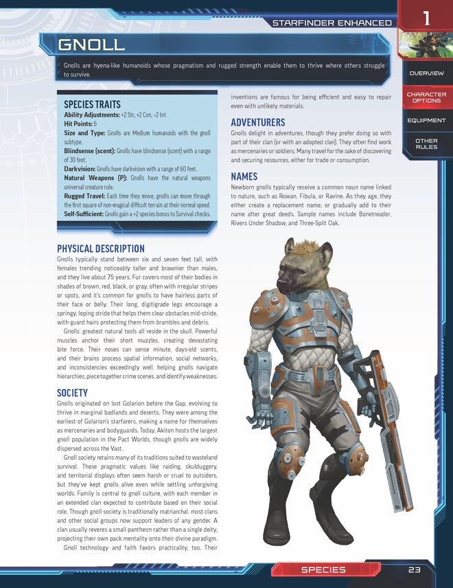 Starfinder Custom Races Starfinder Enhanced’s new species will let you play as an ewok-like ...