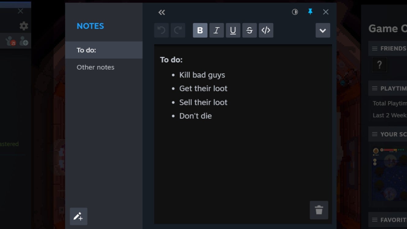 Steam Client Beta Update Adds New Features, Including Notes And Ability ...