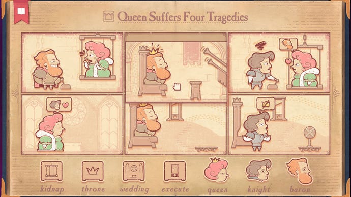 A wrong and incomplete story in Storyteller where the queen is supposed to suffer four tragedies - but many places in the story panels are missing a person