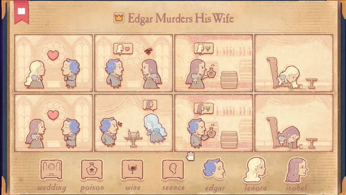 A story puzzle in Storyteller where a man called Edgar has remarried and then killed his second wife - because she poisoned his first wife!