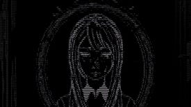 ASCII art of a woman's face crying.