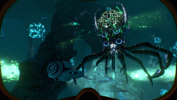 Undersea exploration in a Subnautica screenshot.