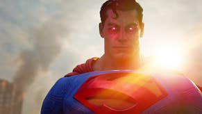 Official Suicide Squad: Kill the Justice League image showing evil Superman with the sun flaring behind him