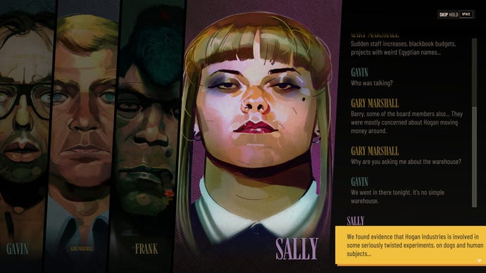 Four people converse about evil goings on in Sunday Gold.