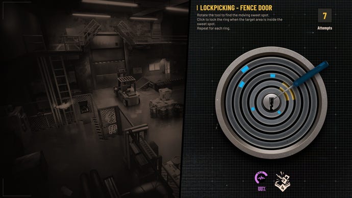 A lockpicking puzzle from Sunday Gold