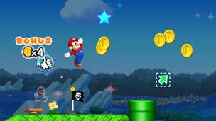 Watch as Miyamoto eats a hamburger and plays Super Mario Run