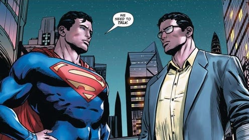Superman speaks with Clark Kent