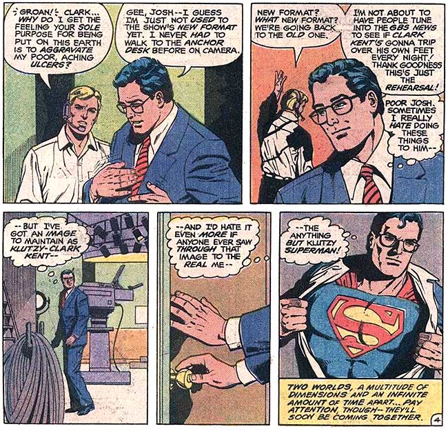 Clark Kent as a news anchor
