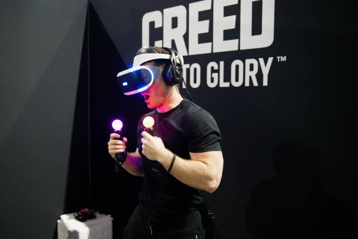 A man demos Creed: Rise to Glory on PlayStation VR
