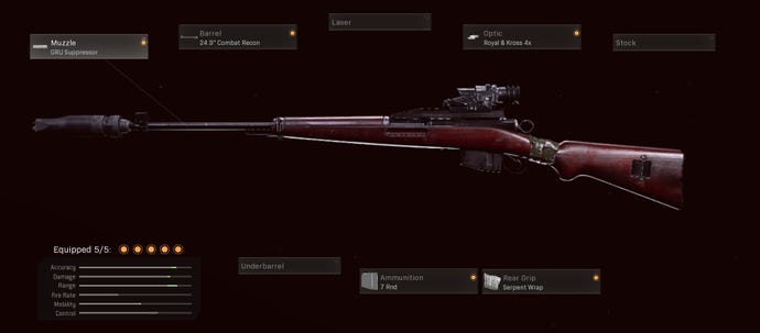 K31 Swiss iki duwe suppressor gru, 25.9 inci tempur recon, Royal lan Salib 4x, 7 babak mag, lan bungkus bungkus lampiran