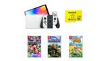 Image for Net this Switch OLED bundle with three games and a 256GB SD Card for less than £400 from Currys