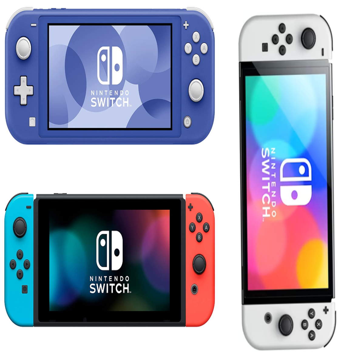 Nintendo Switch in Neon with Hyrule Warriors and Accessory Kit