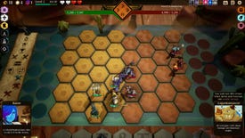 Gameplay of Tales & Tactics showing its hex grid with monsters on spaces