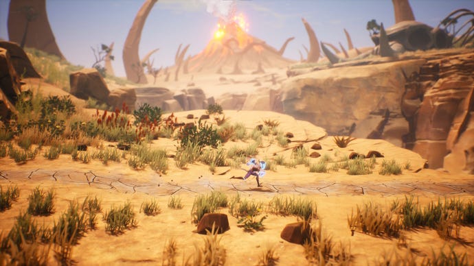 Un chaman traverse un paysage désertique dans Tales Of Kenzera : Zau