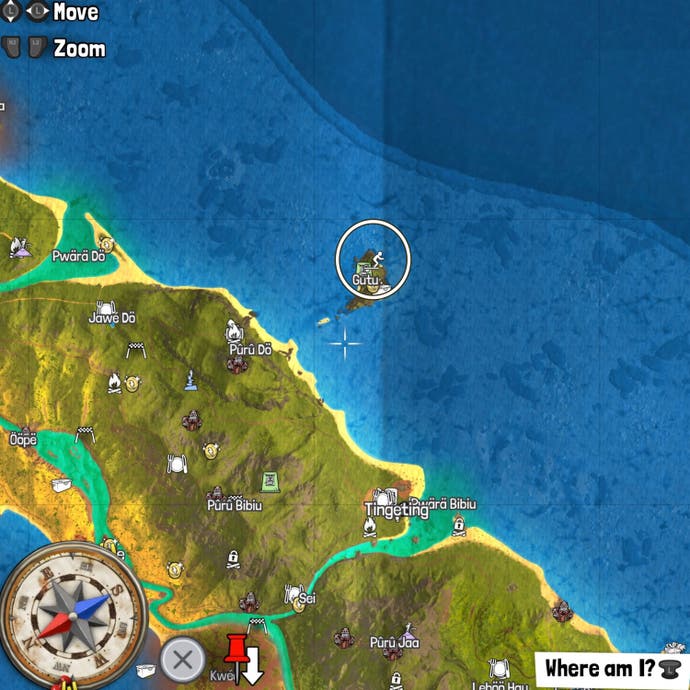 tchia diving challenge gutu map location