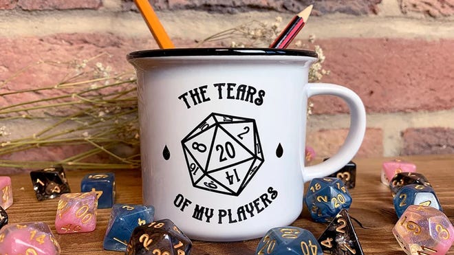 A D&D themed mug.
