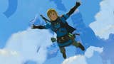 Link freefalling in the sky from Legend of Zelda: Tears of the Kingdom
