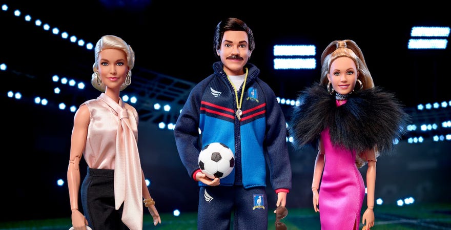 Ted Lasso Barbie doll collection