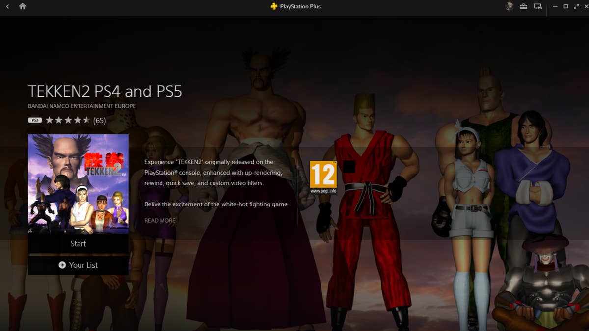 Some classic games unplayable on PC PlayStation Plus app