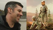 An image of the artwork for Terraforming Mars and a picture of Christopher Kaminski.