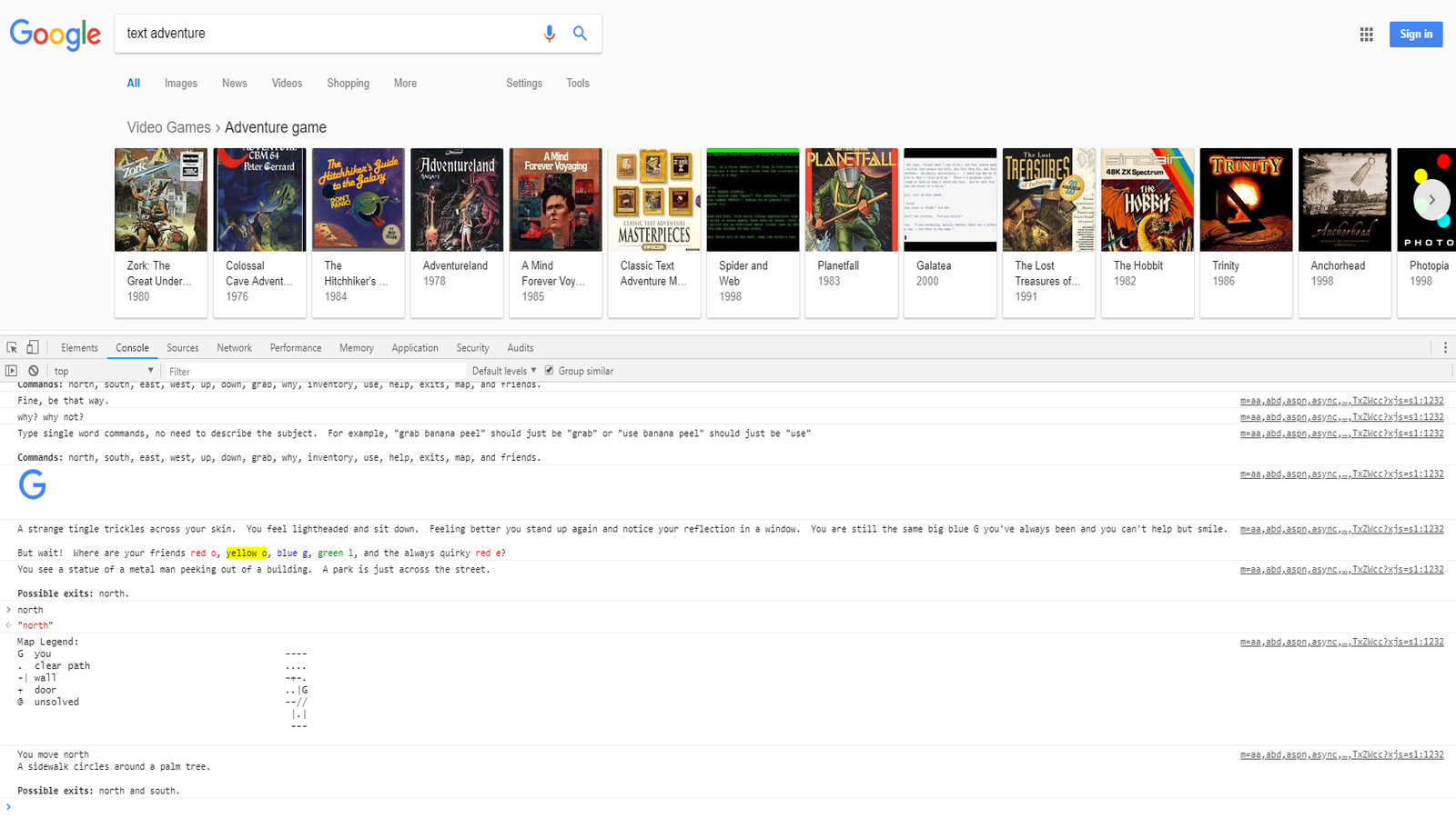 Google's text adventure game discovered