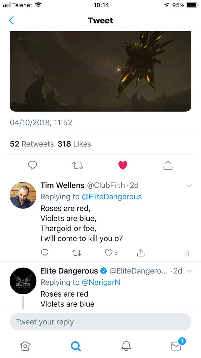 Twitter bans Elite Dangerous player for writing a poem about killing  thargoids