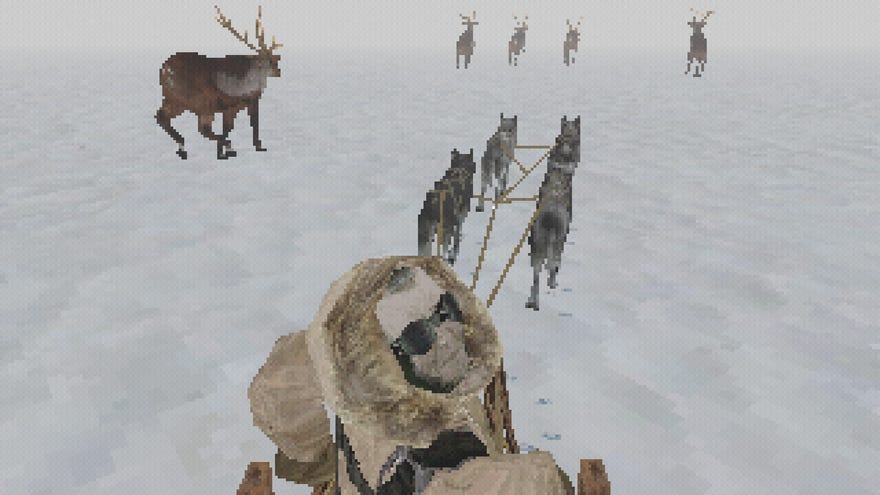 Dogsledding scenes in a That Which Gave Chase screenshot.