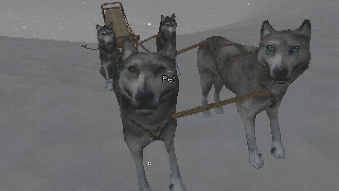 Petting the dog in a That Which Gave Chase screenshot.