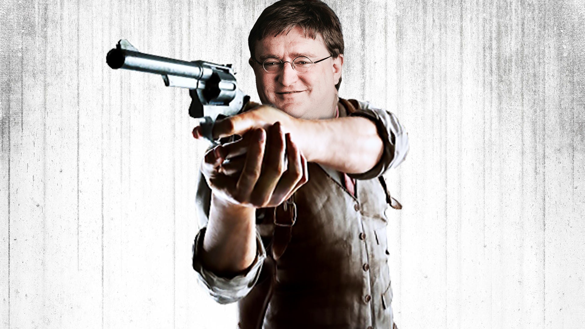 The Evil Within protagonist Sebastian Castellanos with the face of Gabe Newell