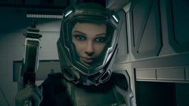 Drummer smiles while holding up a blowtorch in The Expanse: A Telltale Series