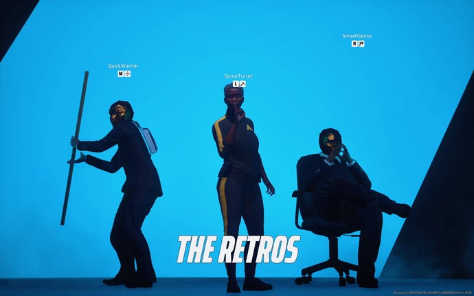 The team intro screen in The Finals.