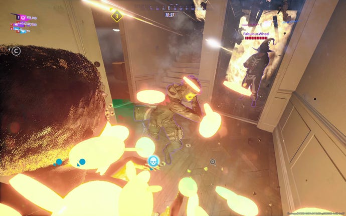 The player is dead but also the building is exploding in The Finals.