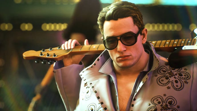 A close-up of a player's face in a cinematic trailer for The Finals.