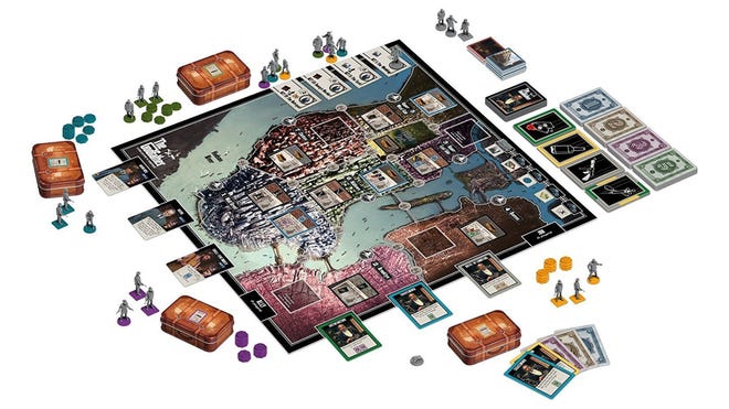 The Godfather: Corleone's Empire movie board game gameplay layout