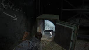Ellie collecting loot from an open safe after inputting the combination in The Last of Us Part 2 Remastered on PS5