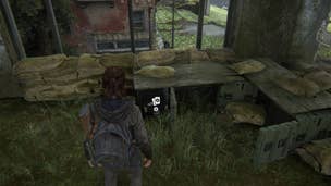 Ellie collecting a superhero trading card for her collection in The Last of Us Part 2 Remastered on PS5