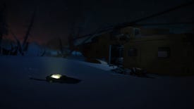 A walkie-talkie in the snow sending out electrical charges in The Long Dark's Tales From The Far Territory expansion.