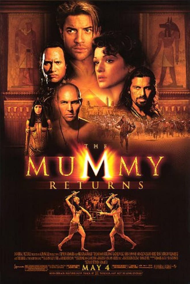 Poster of The Mummy Returns featuring the cast