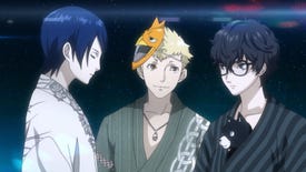 Ryuji, Joker, and Yusuke hang out together in Persona 5 Strikers.