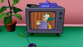 Krusty The Clown on the Simpsons' TV set in The Simpsons: Hit &amp; Run