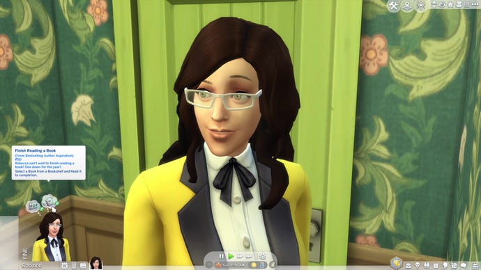 A Sim display a want to finish reading a book, due to her desire to become an author.