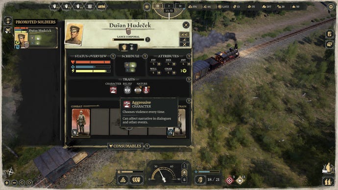 A lance corporal's stats in Last Train Home.