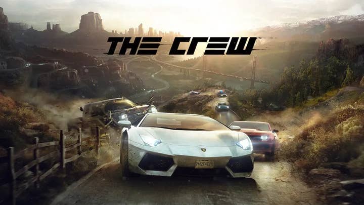 Key art for The Crew showing a number of different vehicles set in front of an open-world backdrop showing a variety of off-road and racing settings