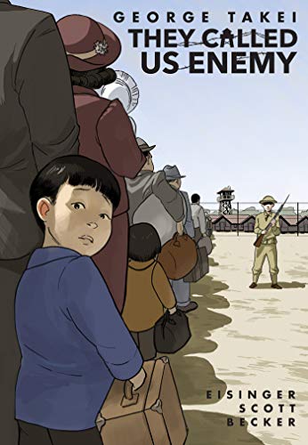 They Called Us Enemy by George Takei cover art, a young boy is shown holding his case