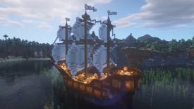 A screenshot of a Minecraft ship build.