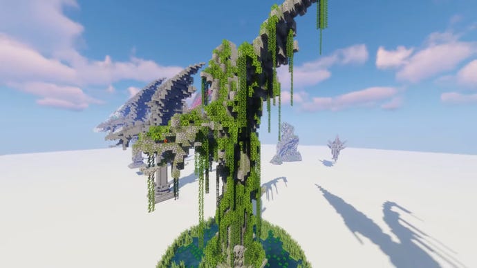 צילום מסך של מבנה פסל Minecraft