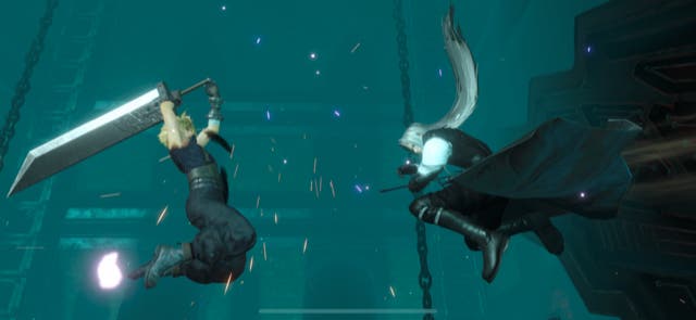 Cloud and Sephiroth square off in Final Fantasy 7 Ever Crisis cut scene