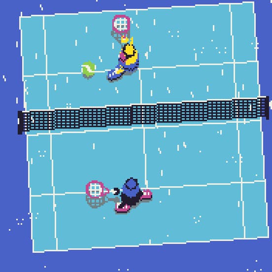 A screenshot of Thwack, a simple arcade tennis game from Itch.io.