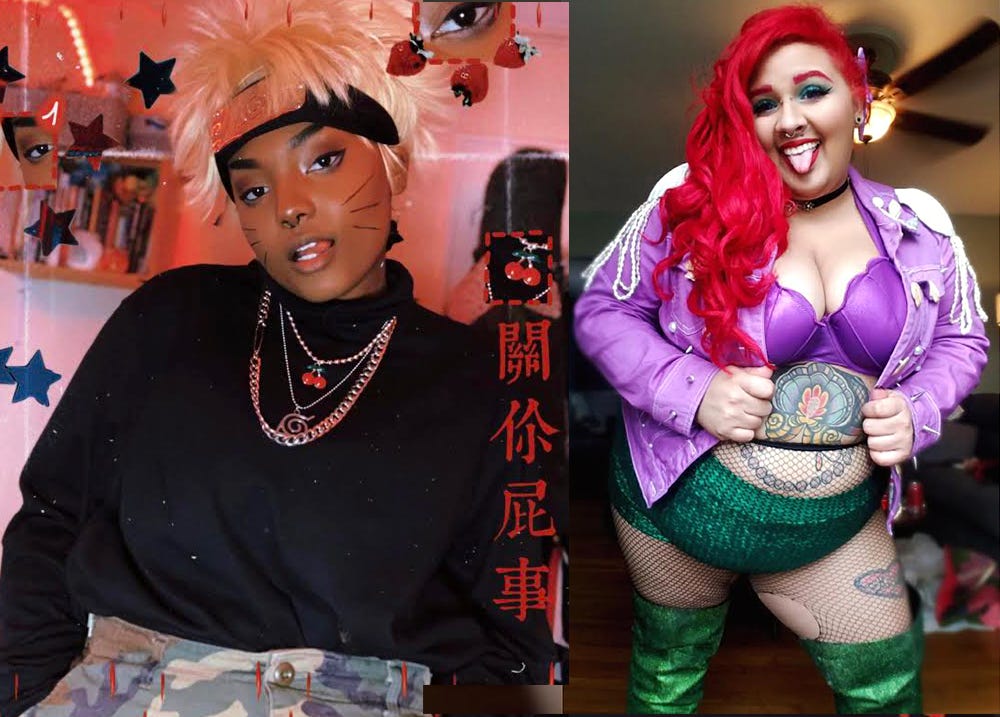 Keondra as Naruto Uzumaki from Naruto and Alexis as Ariel from Disney's A Little Mermaid